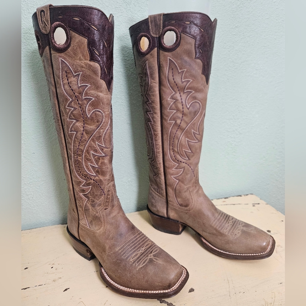 Rod Patrick Tall Western Cowboy Boots with Contrast Top